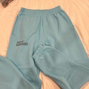 White Fox - Light Blue Cuff Leg Sweatpants - Size Small